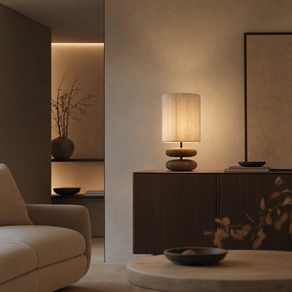 Bohéme Juliette Rustic Ceramic Table Lamp | Linen Shade | Bohemian Home Décor Lighting | Organic Warm Ambiance