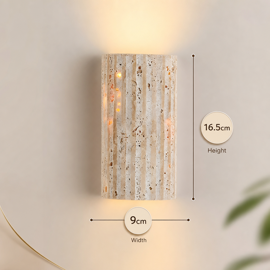 Lithos Natural Stone Wall Lamp | Warm LED Lighting | Elegant Design | Energy Efficient | Easy Mount