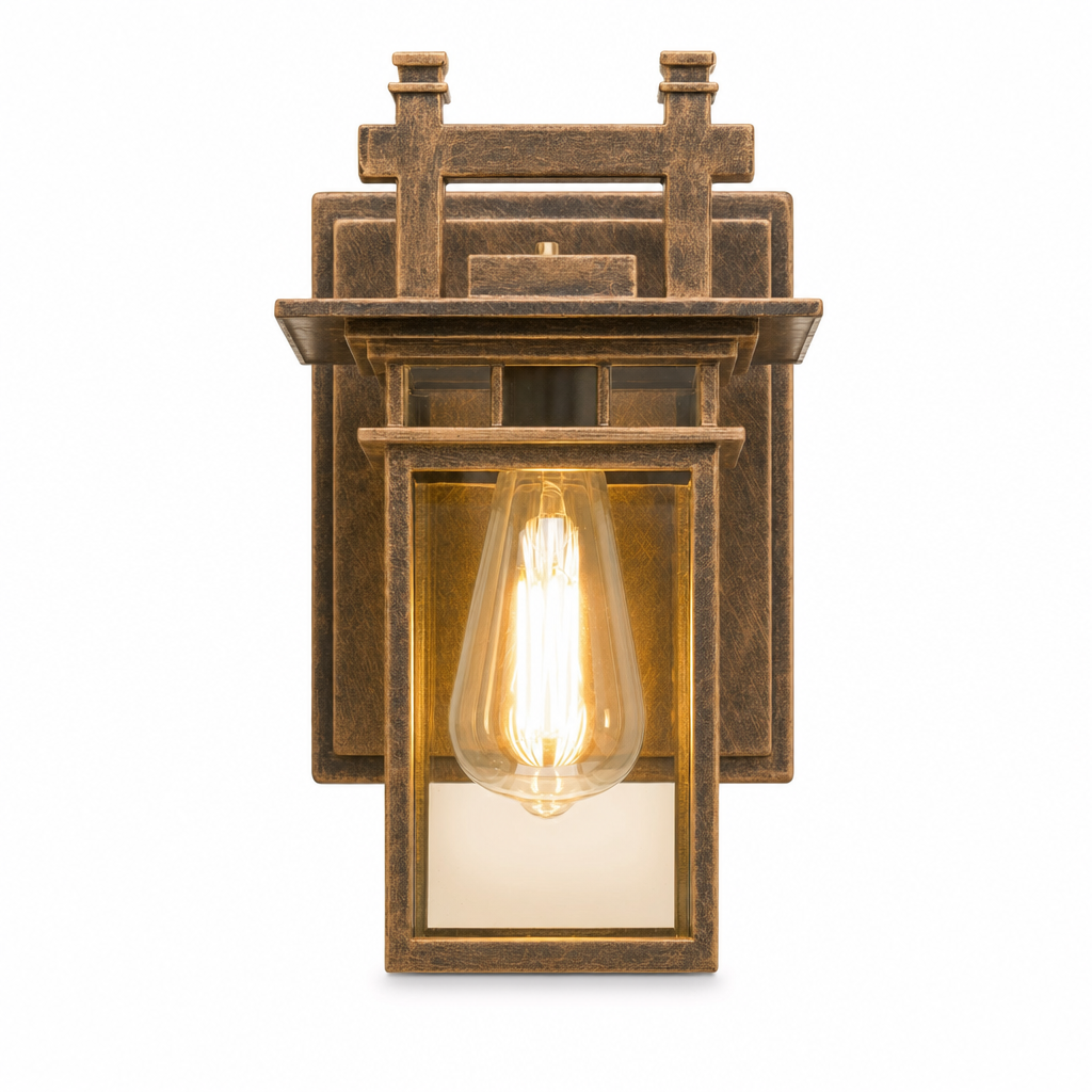 Classic Adjustable Outdoor Wall Lamp | Aluminum & Glass | E27 Base | IP65 Weatherproof | Modern Black Finish
