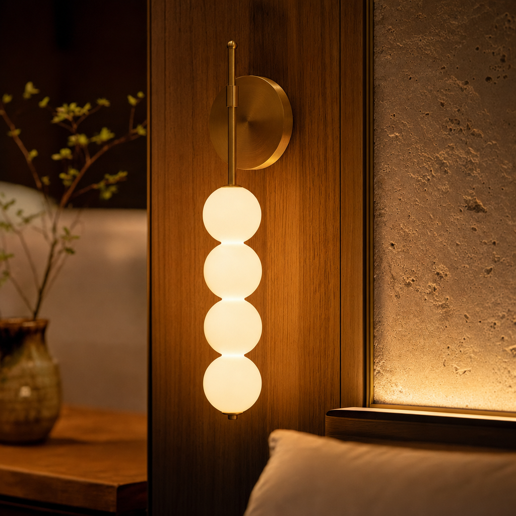 Minimalist Wall Lamp | Warm LED Light | Metal & Glass | Modern Home Decor | KlarLuna Design