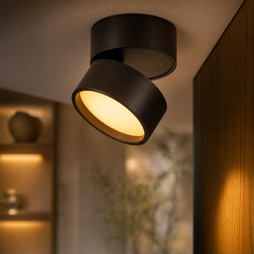 Modern LED Wall Light | Adjustable Head | Round Minimalist Design | For Living Room Bedroom Hallway | Integrated LED Source