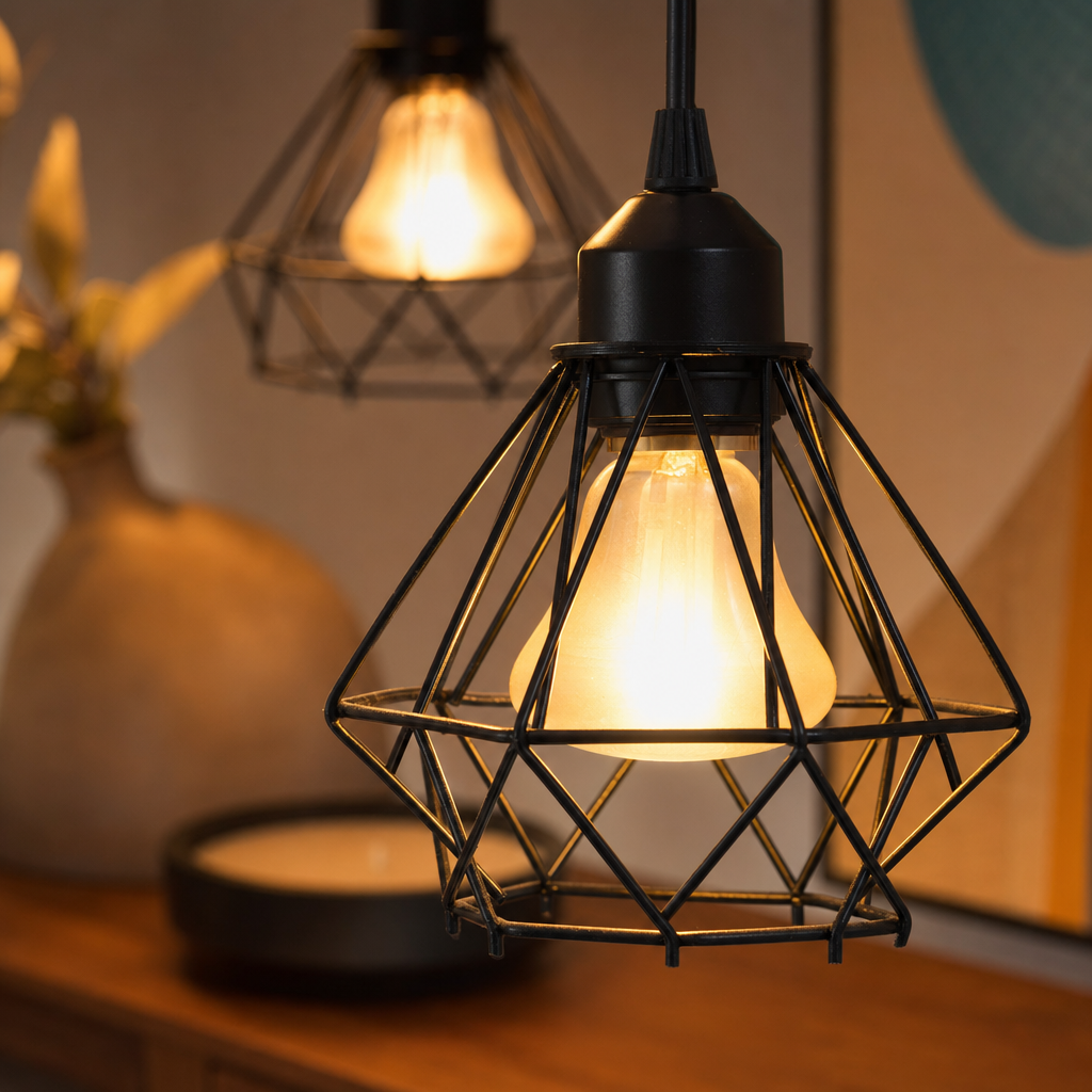 Modern Nordic 3-Light Pendant Fixture | E27 Base | Cast Iron Varnished | Kitchen & Bar Lighting | Holiday Decor