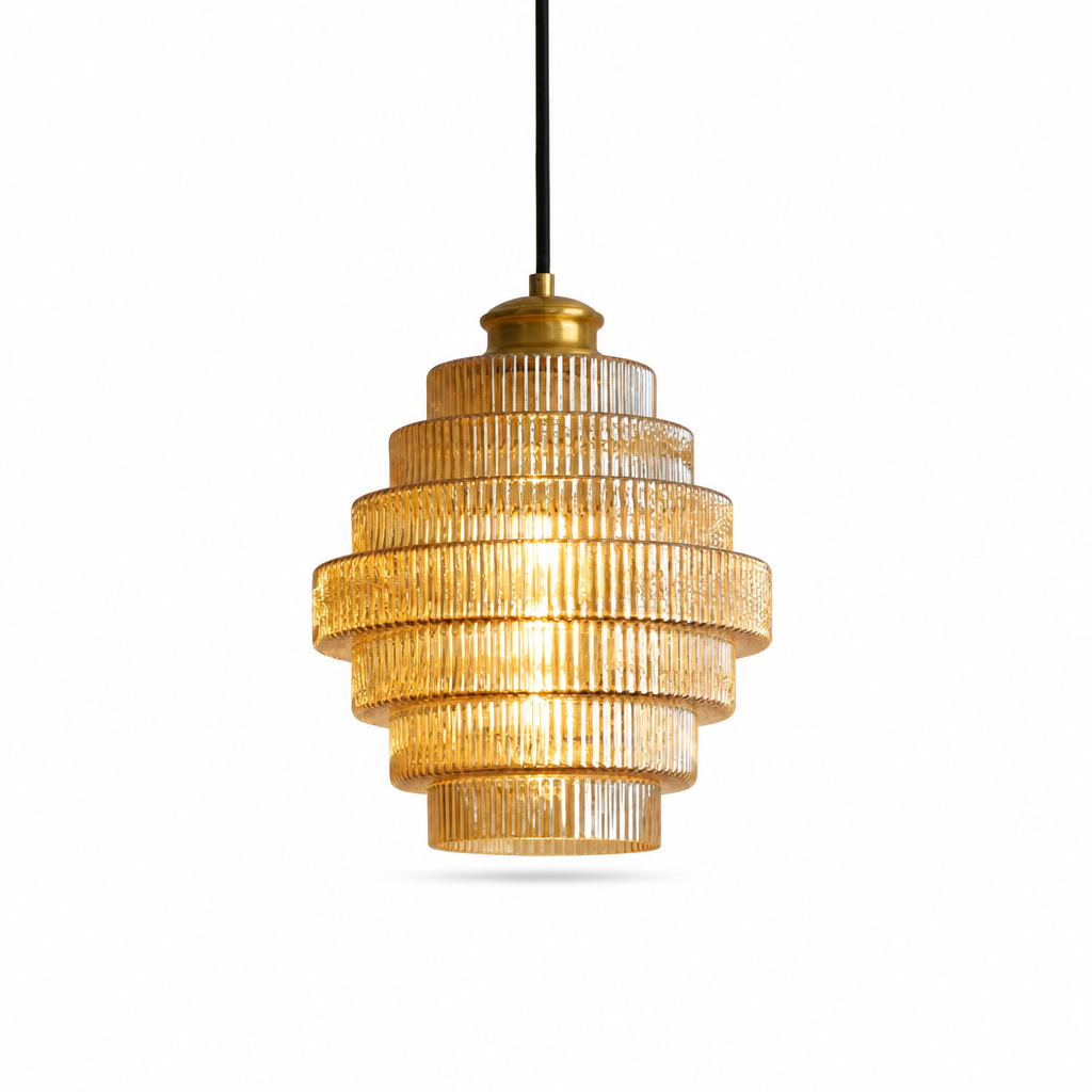 Vintage Bottle-Shaped Glass Pendant Light | E27 Socket | 150cm Adjustable Cord | Brass Finish | Elegant Ceiling Fixture for Kitchen Dining Living Room
