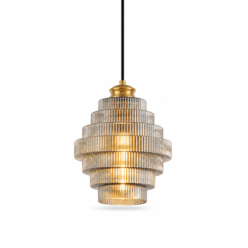 Vintage Bottle-Shaped Glass Pendant Light | E27 Socket | 150cm Adjustable Cord | Brass Finish | Elegant Ceiling Fixture for Kitchen Dining Living Room
