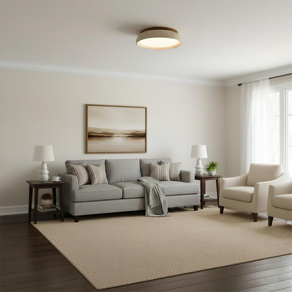 Pearl | Travertine Ceiling Light