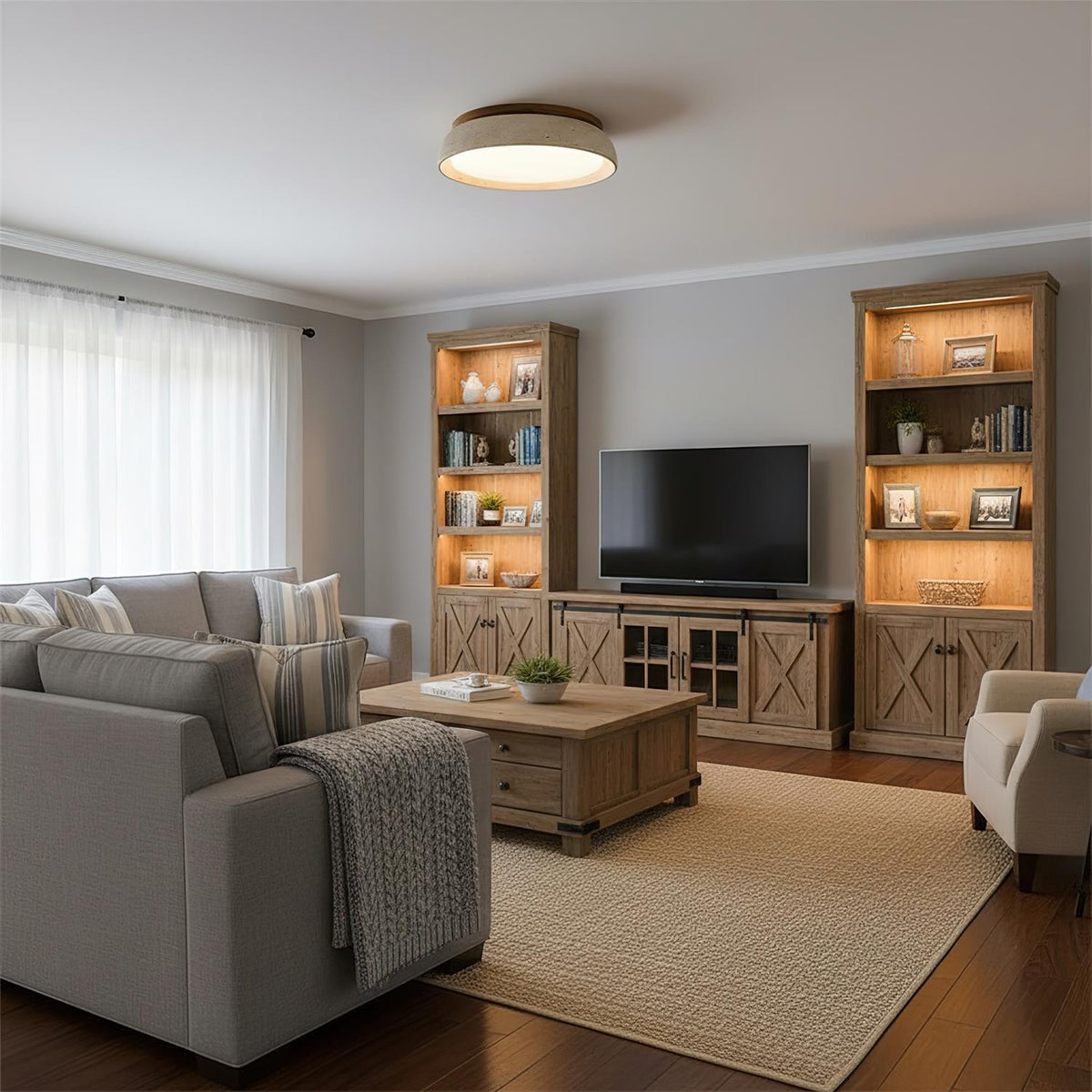 Pearl | Travertine Ceiling Light