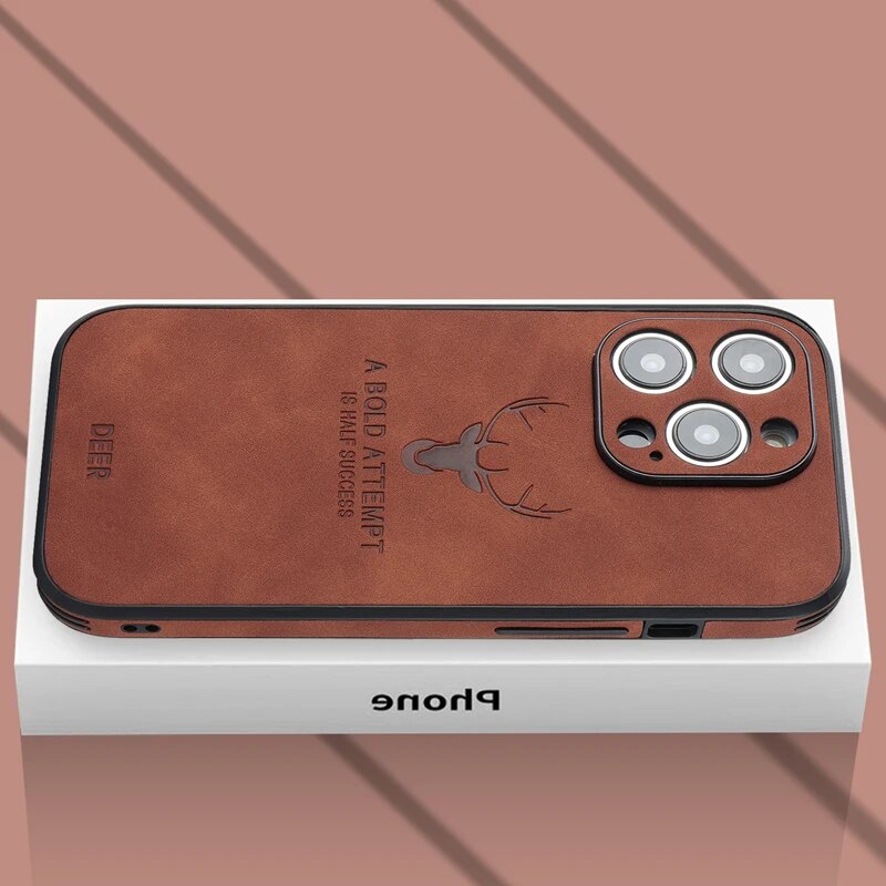 Læderetui til iPhone | Stilrent Design | Stødsikker Beskyttelse | Høj Kvalitet | Tilpasset Pasform | Fås i Flere Farver | Let og Slankt design