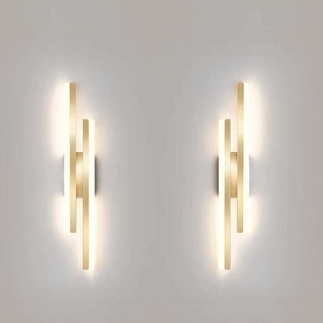 Moderne vægarmatur | LED lys | Slankt design | Stue, soveværelse, gang | Sort/guld | Energi-effektiv | Lang levetid | 3㎡-5㎡ | 15x10x5 cm | 111V~240V