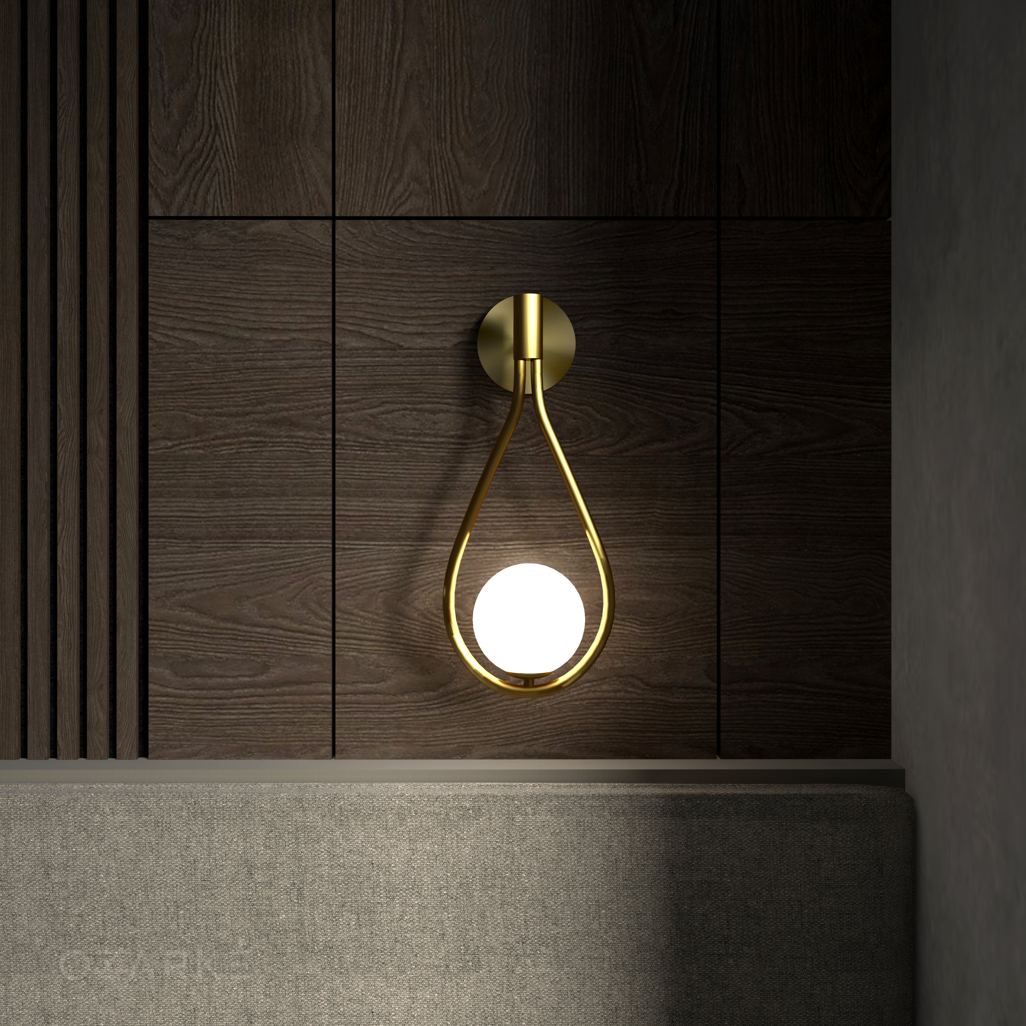 Tear Drop Væglampe | Guld Dråbeform | Moderne Design | Jern & Glas | 45 cm Højde | Inklusiv G9 Pære | Varmt Lys 3000K | Elegant Belysning Til