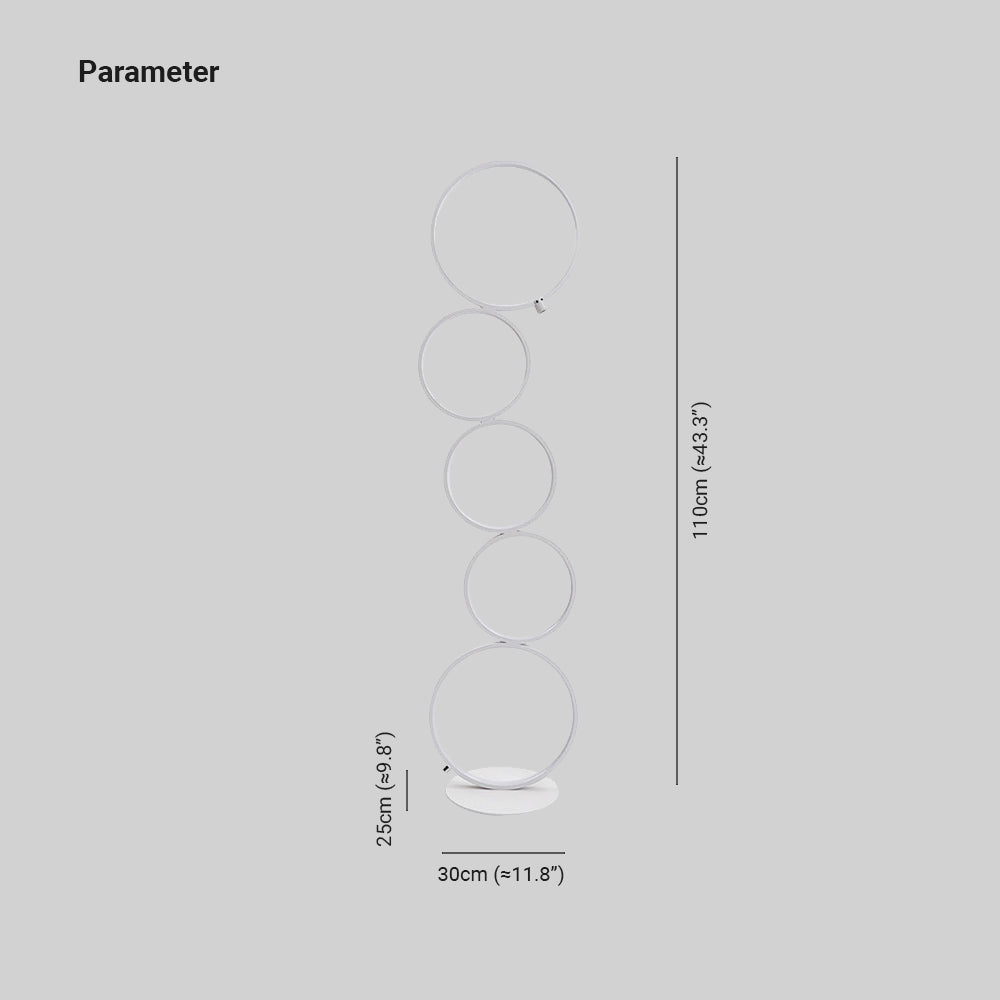 Arisa Gulvlampe | Elegant Circles Design | Moderne Stabelde Ringe | Effektiv Belysning | Holdbar Kvalitet | Ideel til Stue, Soveværelse & Kontor
