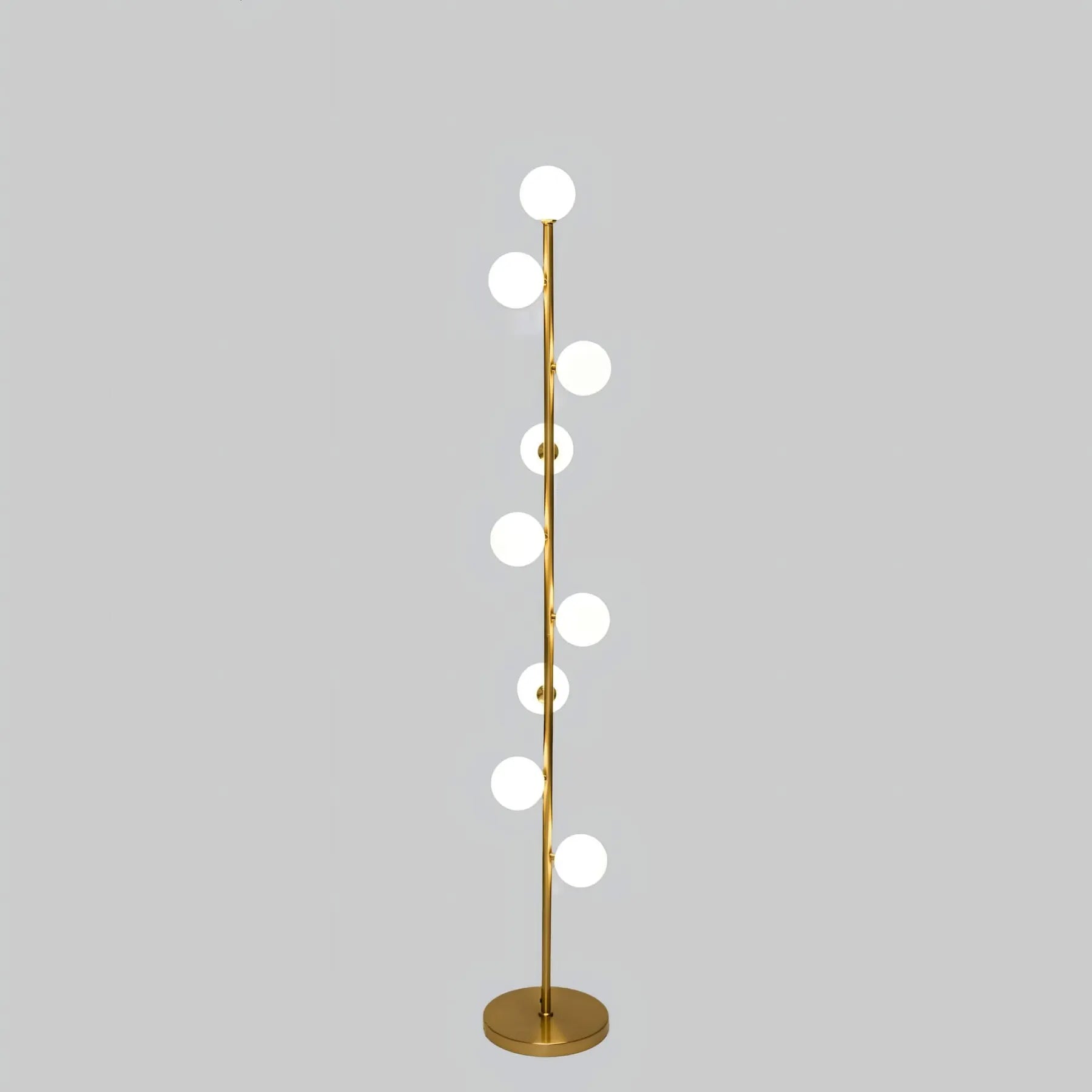 Elivaro | Moderne Gulvlampe m. LED Lys | Slankt Design i Guld/Sort | Glasdetaljer | Effektiv Belysning | Holdbar Konstruktion | Stilfuld Elegance til