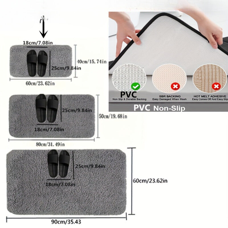 LuxaMat Luksuriøs Vandabsorberende Gulvmåtte | Geometrisk Design | Blødt og Holdbart | Sikker Anti-Slip Bagside | Flere
