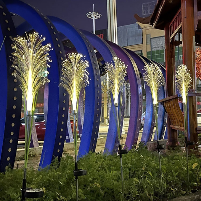 Solar Lys Stok | Udendørs Dekorativ Havelampe | IP65 Vandtæt | Farveskiftende LED | Solcelledrevet Havebelysning | Nem Installation | 12 Lampeperler