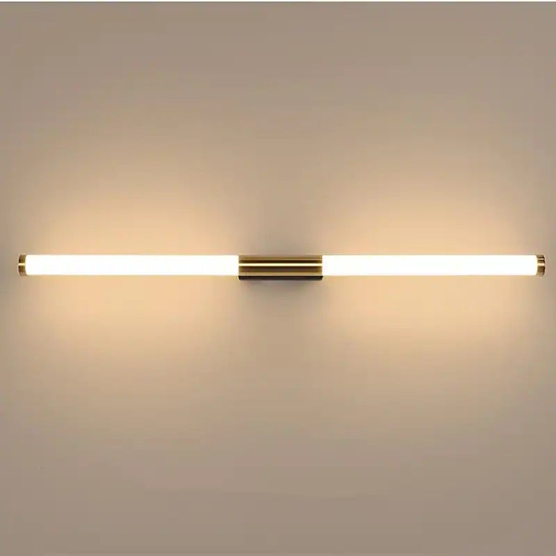 Leigh LED Væglampe | Hvid-Guld Metal | Moderne Minimalistisk Design | Stue & Badeværelse | Rustfrit Stål & Akryl | 49-69 cm | LED 3000K/6000K