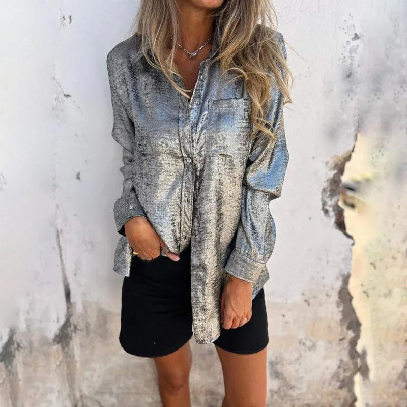 Afslappet ruskindstrøje med revers, bedst sælgende nye modeller