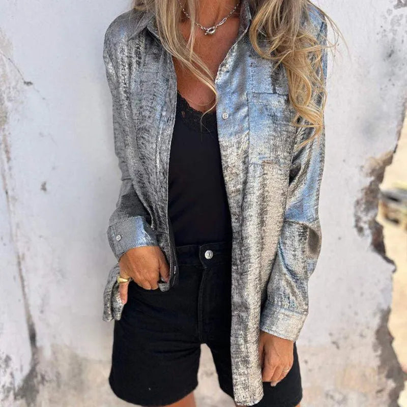 Afslappet ruskindstrøje med revers, bedst sælgende nye modeller